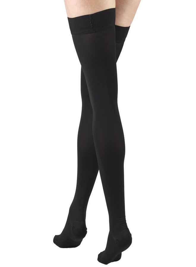 Truform 20-30 mmHg Compression Stockings for Men and Women, Thigh High Length, Dot Top, Closed Toe, Black, Medium - Image 5